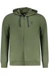 Pánská zelená mikina na zip s kapucí