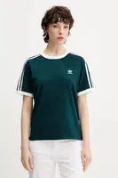 Tričko adidas Originals 3-Stripes dámské, zelená barva, JY4855