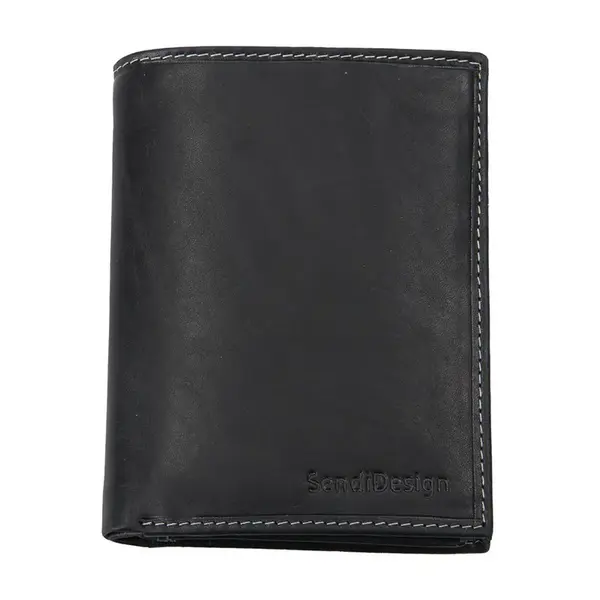 Pánska kožená peňaženka SendiDesign 5741 (P) VT - čierna