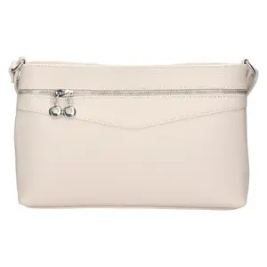 Dámská kožená crossbody kabelka Italia Benea - krémová