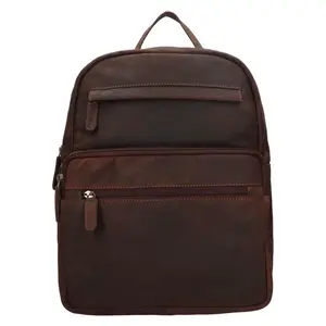 Vintage dámsky kožený batoh Greenwood Beate - tmavo hnedá