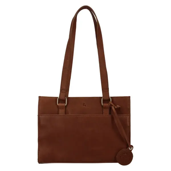 Menší dámská kožená kabelka Ashwood Compact - hnědá