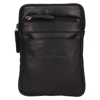 Kožená taška na mobil a doklady Greenwood Monaco - čierna