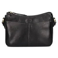 Kožená dámska crosbody kabelka Katana Mealla - čierna