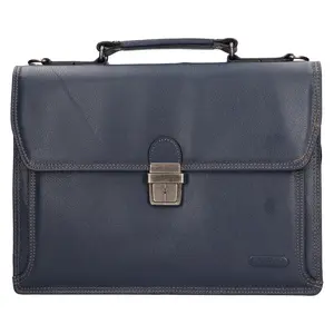 Kožená pracovná aktovka Katana Nicols - modrá