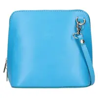 Dámska kožená crosbody kabelka Italia Sima - modrá