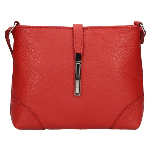 Dámska kožená crossbody kabelka Italia Marlen - červená