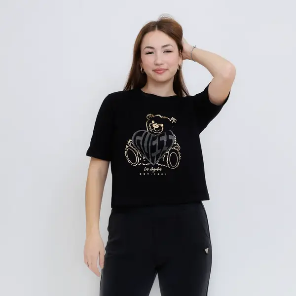 Guess Rhinestone Bear Boxy L