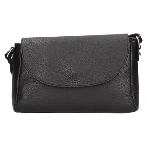 Dámská kožená crosbody kabelka Italia Mirabel - černá