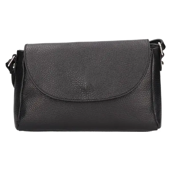 Dámská kožená crosbody kabelka Italia Mirabel - černá